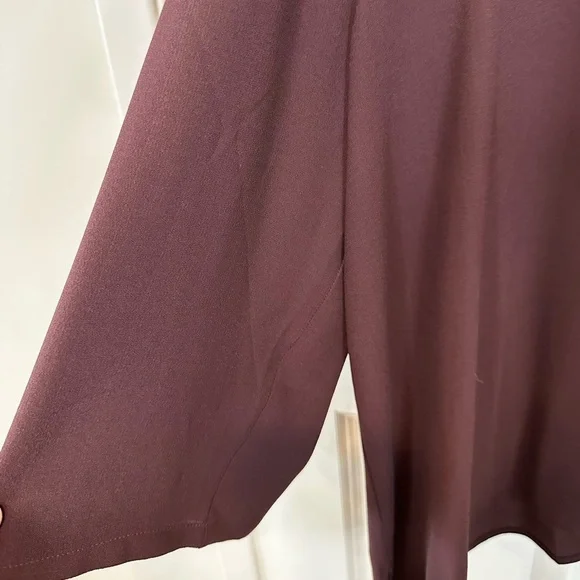 Eileen Fisher Rich Burgundy silk Blouse - Picture 6 of 7